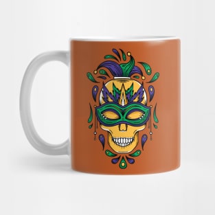 Mardi Gras Skull Mug